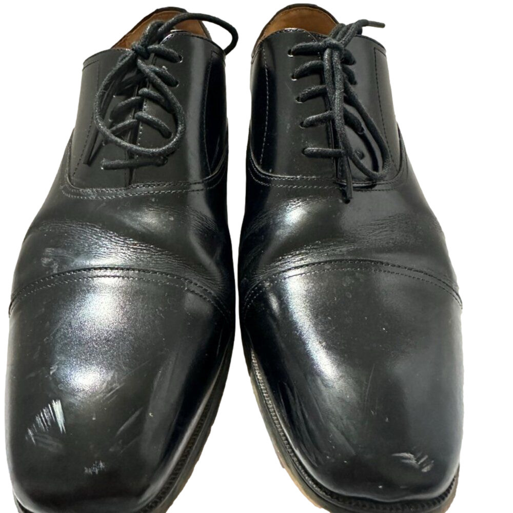Flosheim Mens Black Leather Dress Shoes size 9 D